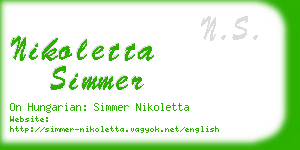 nikoletta simmer business card